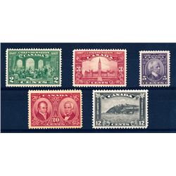 Canada #142-44, 148, 174 VF never hinged.