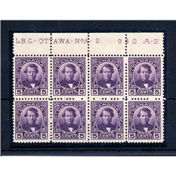 Canada #146 F-VF NH plate block of eight.
