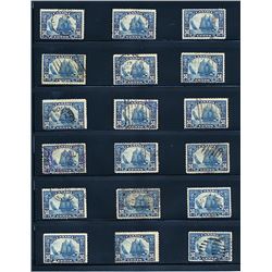 Canada #158 eighteen used examples.