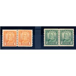 Canada #160 & 161 paste-up pairs VF NH.