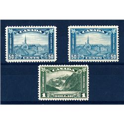 Canada #176, 176i, 177 VF mint lightly hinged.