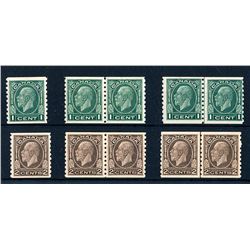 Canada #205-207 mostly VF H/NH singles, pairs, line pairs selection.