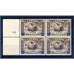 Canada #C4 F-VF NH plate block.