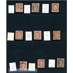 Canada #22ii/27 collection of better 4 ring Numerals.