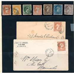 Canada #22/29 stamps and covers collection of N.B.