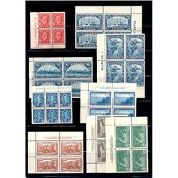 Canada #146/272 plate blocks selection NH.