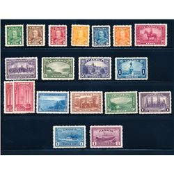Canada #217-27, 241-45, 241a, 262, 273 VF mint hinged.