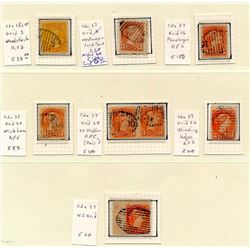Canada 1¢ & 3¢ Small Queens with New Brunswick Numeral cancels.