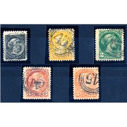 Canada Small Queens selection with 4 ring numeral cancels