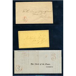 Canada stampless covers and folded letters.
