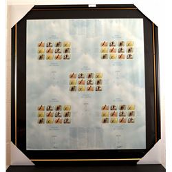 Canada #1591-94iv signed uncut press sheet, framed.