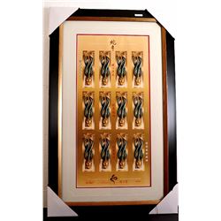 Canada #2600ii signed uncut press sheet, framed.