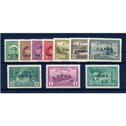 Canada #O1-11 VF never hinged.
