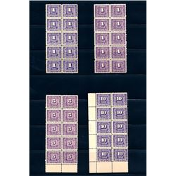 Canada #J6, 8, 9 & 10 mint NH/LH blocks of ten.