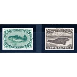 Newfoundland #24P, 25P VF proofs.