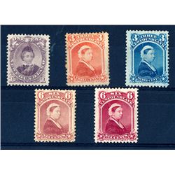 Newfoundland #32, 33-36 F-VF unused.