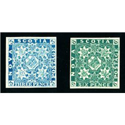 Nova Scotia 3d and 6d reprints VF.