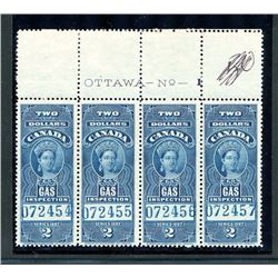 Canada #FG27 F-VF NH plate strip of 4.