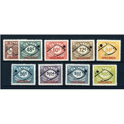 Canada Unemployment Insurance Stamps #FU56-64 F-VF mint NH Specimen set.