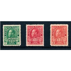 Canada #MR1, 2, 2a XF mint NH.