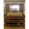 Image 1 : WOOD JEWELRY BOX W/ CONTENTS