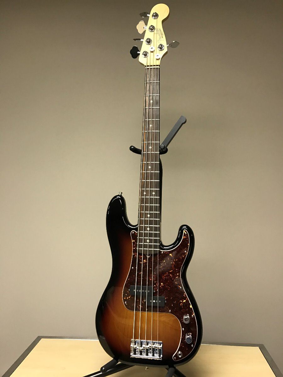FENDER PRECISION 5-STRING ELECTRIC BASS GUITAR, 3-TONE BURST, MADE IN USA