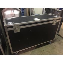 CUSTOM BUILT ROAD CASE, 29.5'' H X 56'' W X 16'' D, INSIDE, USED FOR TOMS, HARDWARE, NO CLOTH