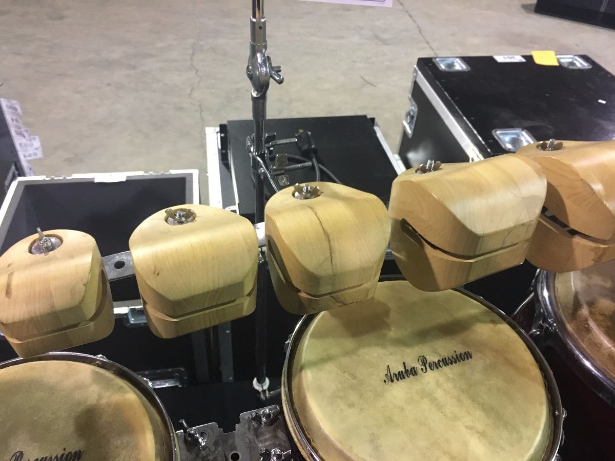 PERCUSSION INSTRUMENTS INC. 5 LUDWIG WOOD TEMPLE BLOCKS, VIBRA SLAP ...