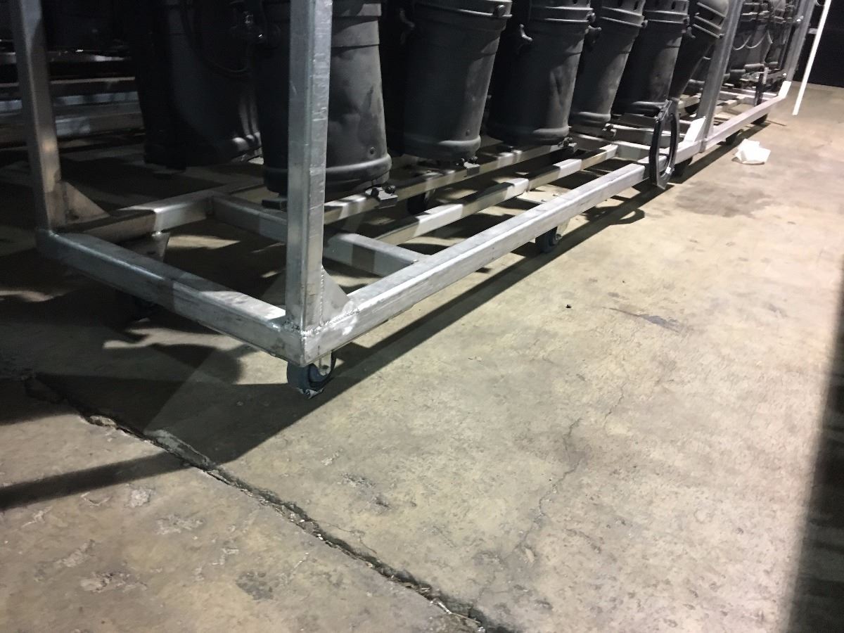 MOBILE LIGHTING/MEAT RACK, 6' HIGH X 7.5' LONG X 2' DEEP