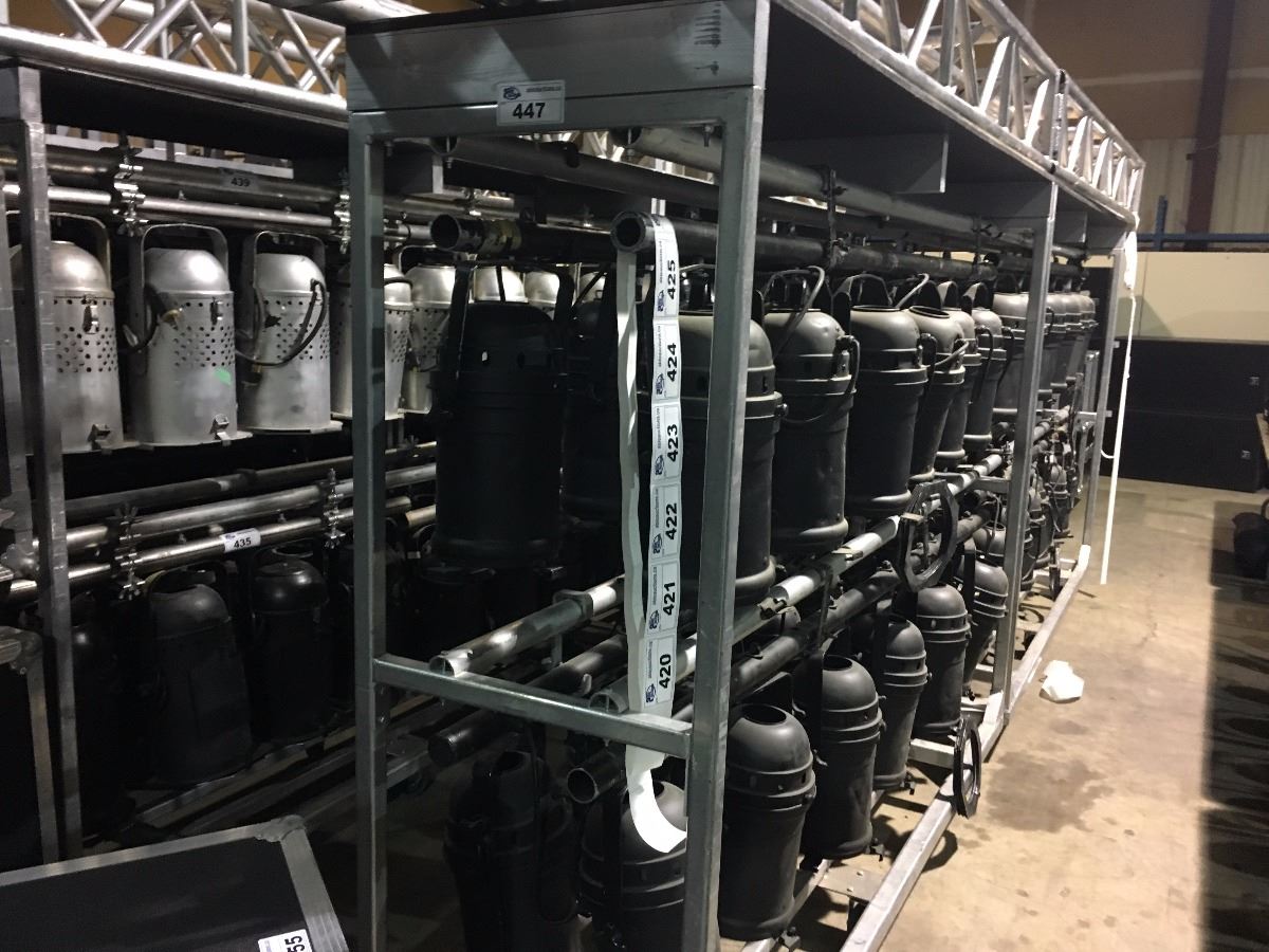 MOBILE LIGHTING/MEAT RACK, 6' HIGH X 7.5' LONG X 2' DEEP - Able Auctions