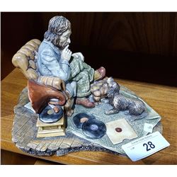 NATURECRAFT HAND PAINTED STONEWARE FIGURINE TITLED SERENADE