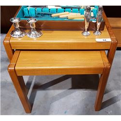 MID CENTURY MODERN TEAK NESTING TABLES