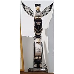 APPROX. 43" NATIVE CARVED/PAINTED TOTEM POLE