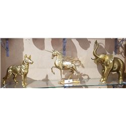 3 LARGE BRASS FIGURES