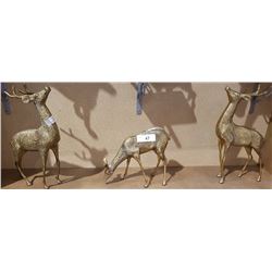 3 BRASS DEER