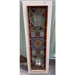 STAINED GLASS WINDOW 13.25" X 42.5"
