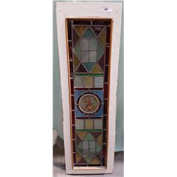 STAINED GLASS WINDOW 13.25" X 42.5"
