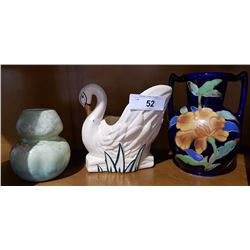 3 POTTERY PLANTERS INCLUDING MCCOY & BESWICK