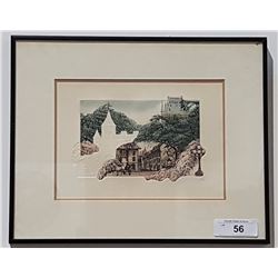 SIGNED HAND COLOURED PRINT