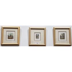 SET OF 3 HAND TINTED SIGNED PRINTS
