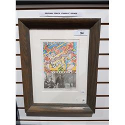 ORIGINAL PENCIL TITLED PINBALL WIZARD ARTIST SIGNED