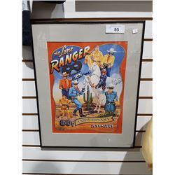 FRAMED LONE RANGER 60TH ANNIVERSARY PRINT 1933-1993 16.25" X 20"