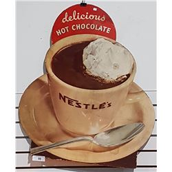 ORIGINAL NESTLE'S HOT CHOCOLATE CARDBOARD STORE DISPLAY APPROX. 33" X 30"