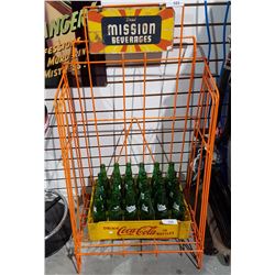 VINTAGE MISSION BEVERAGES POP CRATE STAND 24" X 42.5"
