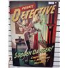 Image 1 : TIN SIGN TITLED PRIVATE DETECTIVE 24" X 36"