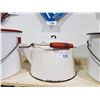 Image 1 : ENAMEL KETTLE W/LID WOOD HANDLE