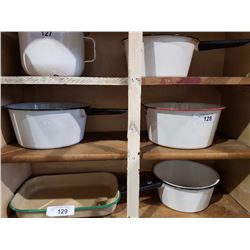 MED. SIZE ENAMEL SAUCE PAN & BOWL