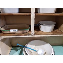 2 PC ENAMEL WARE BAKING PAN AND SAUCE PAN