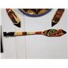 Image 1 : ORIGINAL NATIVE CARVED WOLF PADDLE SIGNED LAWRENCE ANDREW 49"