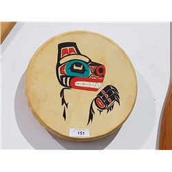 SIGNED NATIVE DRUM DON KELLY BEAR DESIGN 14.5"